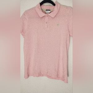 Lilly Pulitzer Classic Pink Polo Shirt womens size Large Pima Cotton